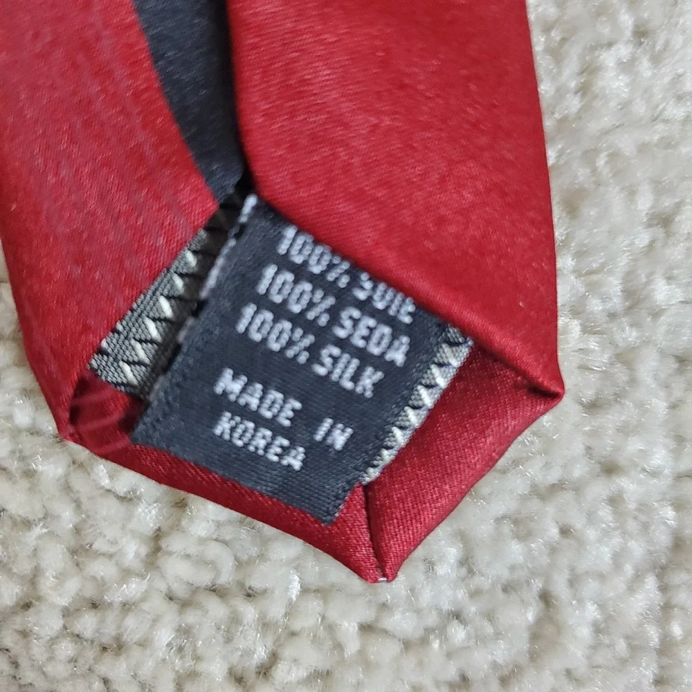Forte Neck Tie Men's Red and Black Geometric Hand Made Tie 100% Silk‎ 60